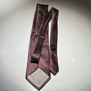 Ermenegildo Zegna Burgundy and White Patterned Tie